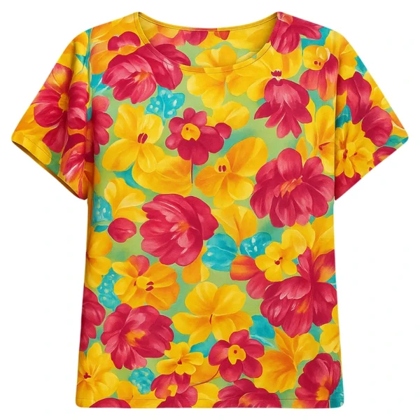 تی‌شرت آستین کوتاه زنانه مدل آیدا