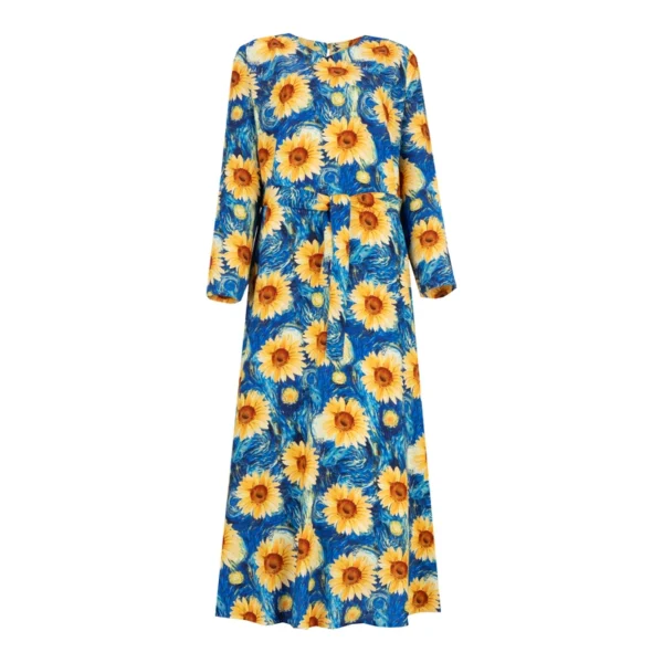 پیراهن ساحلی یقه گرد زنانه السانا مدل رنگین